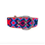 Collar para perro talla XL diseño Fucsia Eléctrica en fucsia, azul y negro